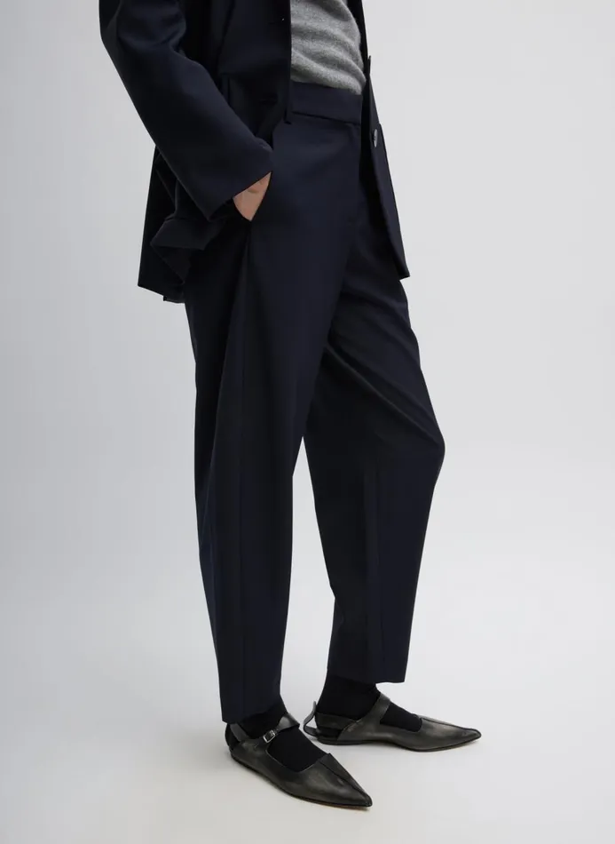 Women Fundamentals Tibi Tropical Wool Reese Sculpted Trouser Navy