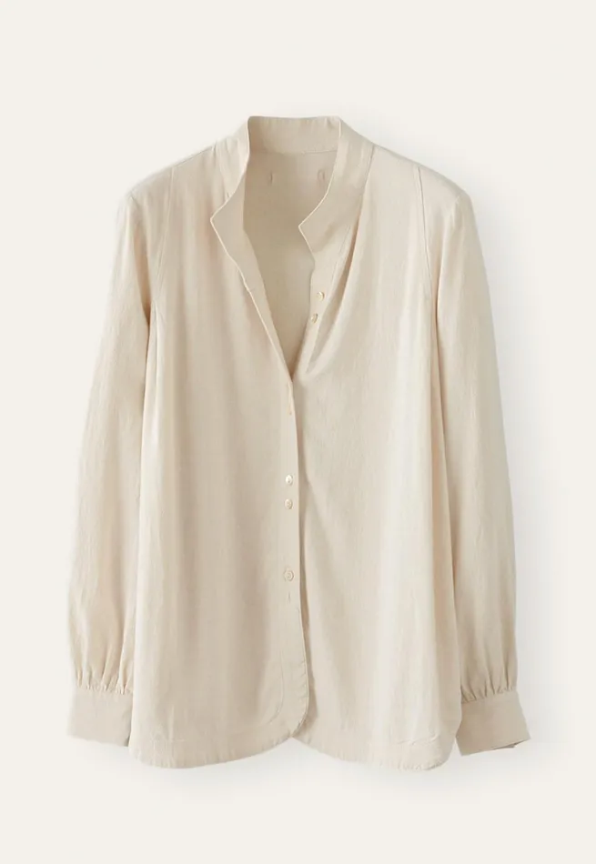 Women Funnelneck Blouse Pale Natural Poetry Fashion Shirts and Tunics
