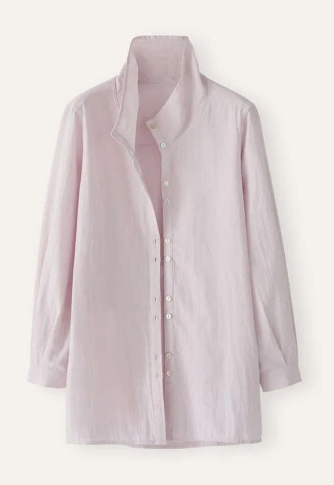 Women Funnelneck Shirt Pale Lavender Poetry Fashion Shirts and Tunics