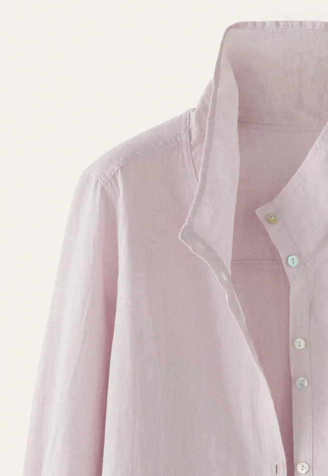 Women Funnelneck Shirt Pale Lavender Poetry Fashion Shirts and Tunics