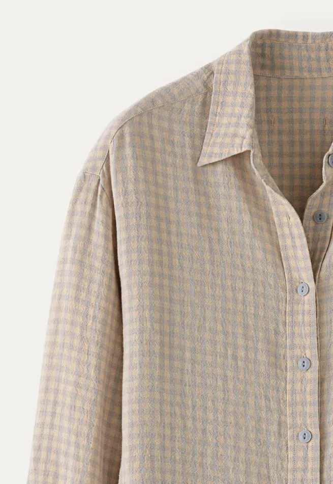 Women Gingham Checked Shirt Natural Grey Poetry Fashion Shirts and Tunics