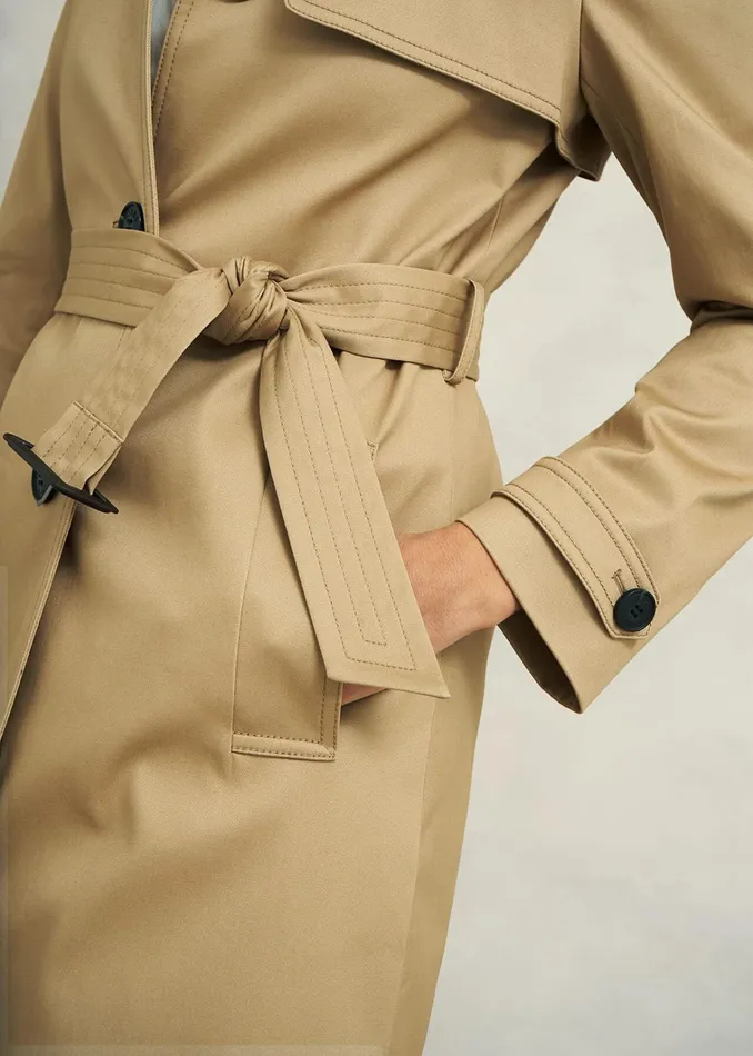Women Hallie Shower Resistant Trench Coat Fawn Beige Hobbs Coats and Jackets