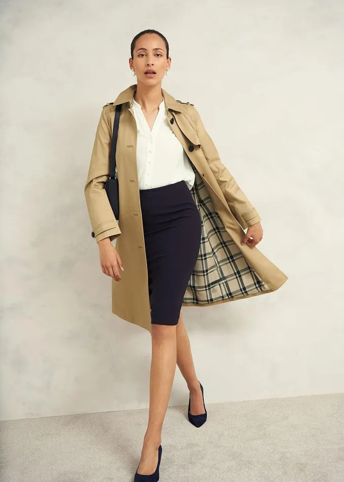 Women Hallie Shower Resistant Trench Coat Fawn Beige Hobbs Coats and Jackets