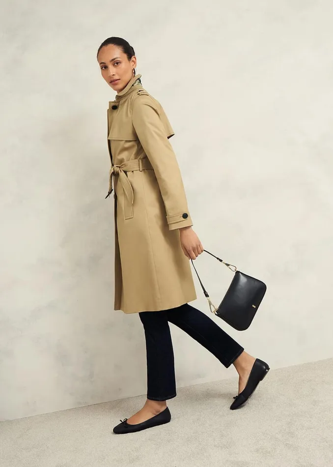 Women Hallie Shower Resistant Trench Coat Fawn Beige Hobbs Coats and Jackets