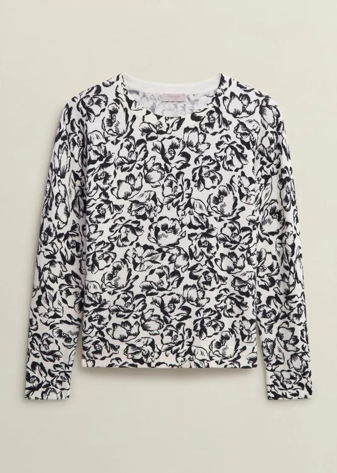Women Harlow Jumper With Wool Ivory Black Hobbs Jumpers and Cardigans