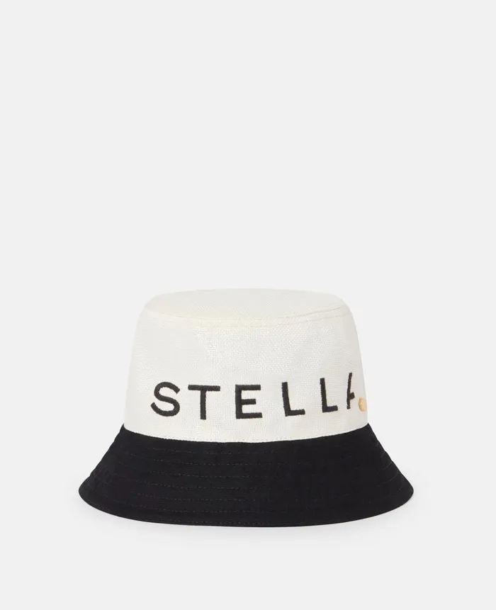 Women Hats And Scarves Stella McCartney Logo Monochrome Visor Natural