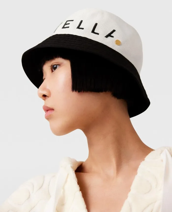 Women Hats And Scarves Stella McCartney Logo Monochrome Visor Natural