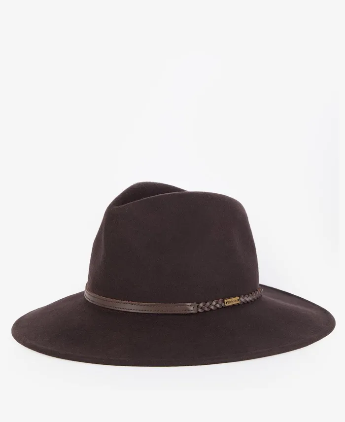 Women Hats Barbour Tack Fedora Olive Melange