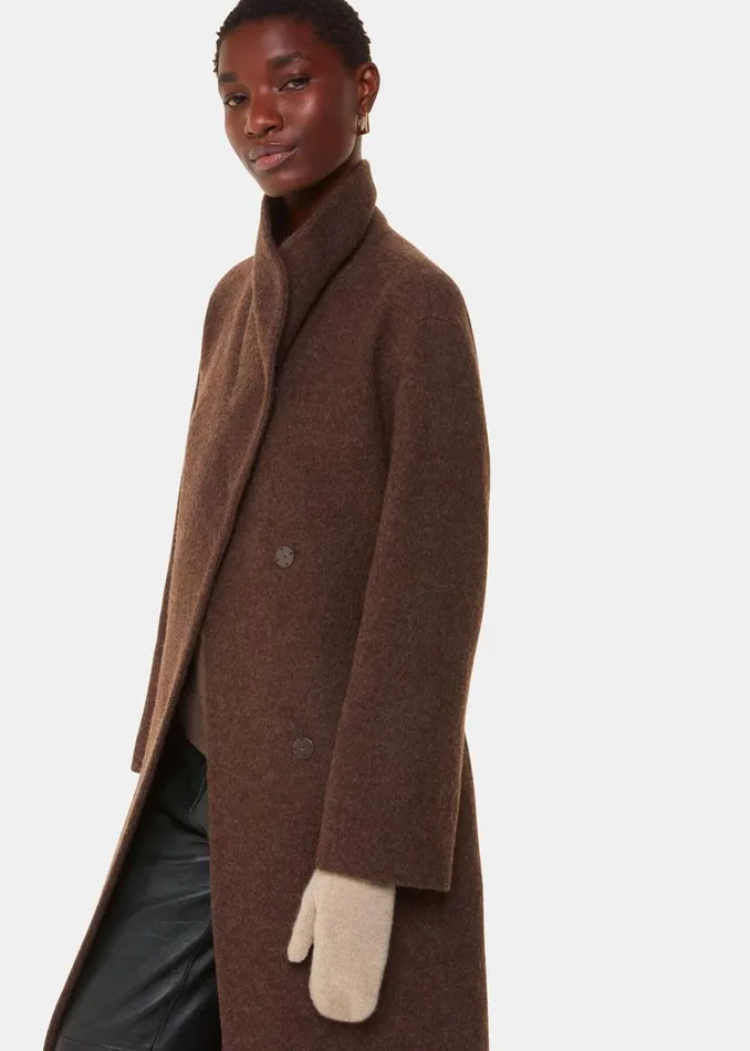 Women Hats Gloves and Scarves Whistles Taupe Cashmere Wool Blend Mittens