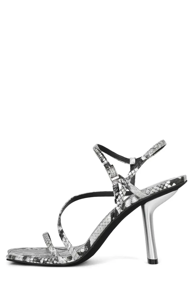 Women Heel Jeffrey Campbell IDEALISTIC Black Snake Silver