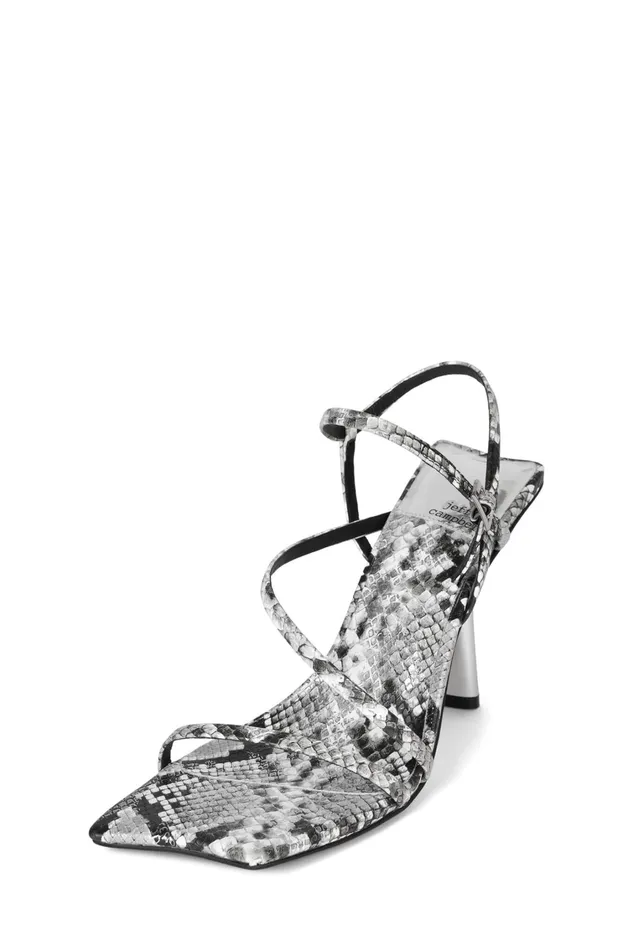 Women Heel Jeffrey Campbell IDEALISTIC Black Snake Silver
