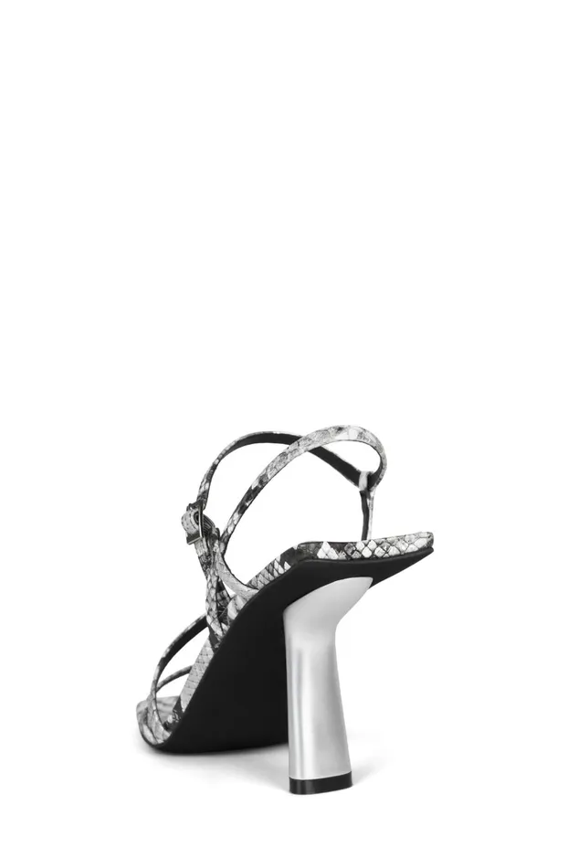 Women Heel Jeffrey Campbell IDEALISTIC Black Snake Silver