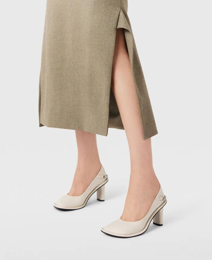 Women Heels Stella McCartney Ryder Falabella Chain Heels Greggio White