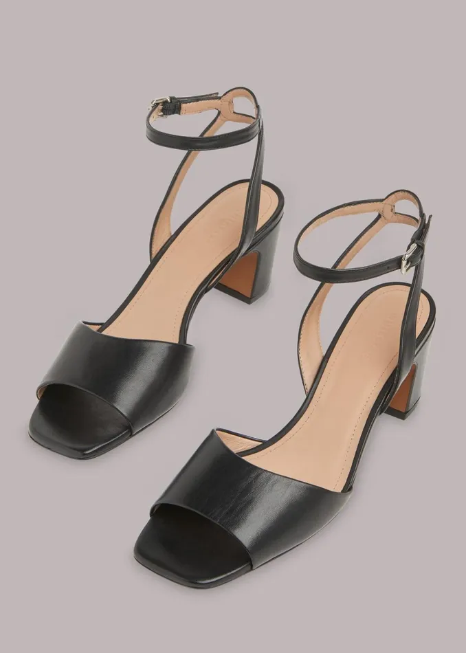 Women Heels Whistles Black Emerson Block Heel Sandal