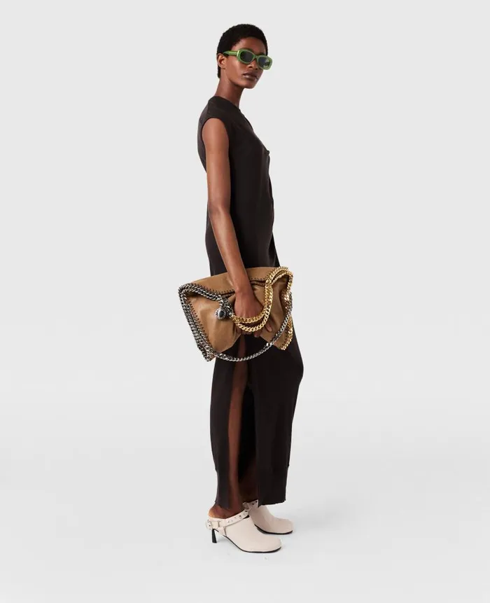 Women Iconic Falabella Stella McCartney Falabella FoldOver Tote Bag Pecan Brown