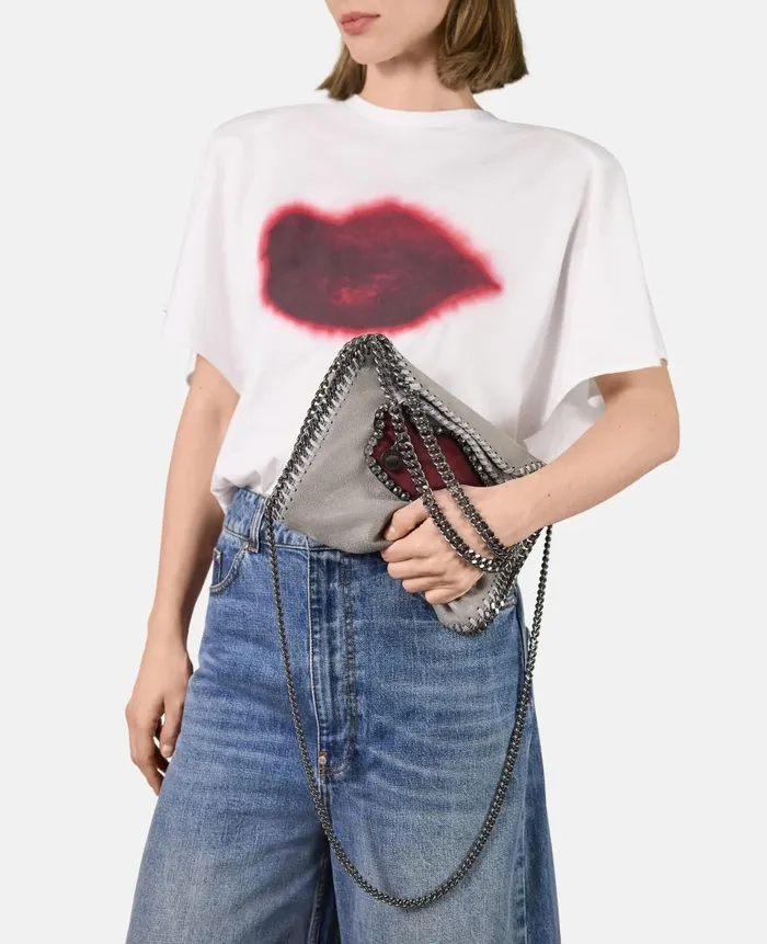 Women Iconic Falabella Stella McCartney Falabella Lips Mini Tote Bag Grey