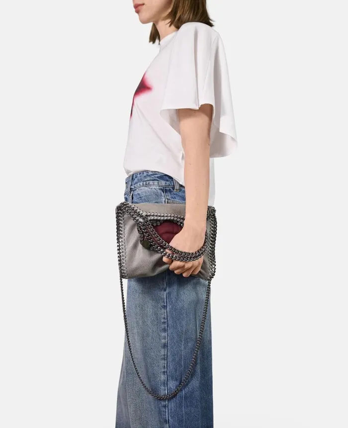Women Iconic Falabella Stella McCartney Falabella Lips Mini Tote Bag Grey