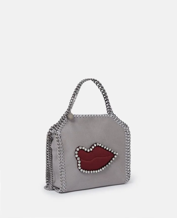 Women Iconic Falabella Stella McCartney Falabella Lips Mini Tote Bag Grey