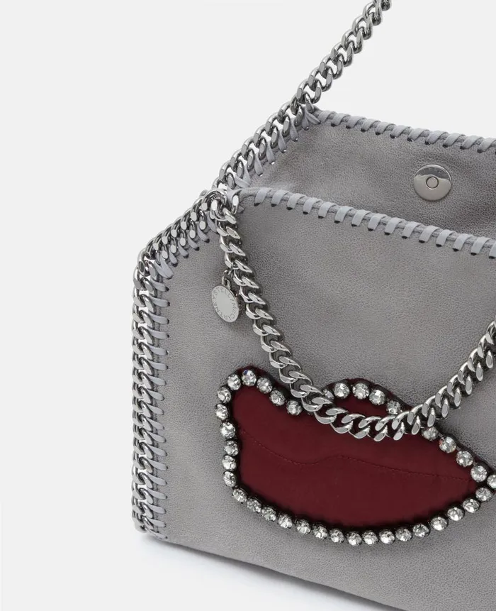 Women Iconic Falabella Stella McCartney Falabella Lips Mini Tote Bag Grey