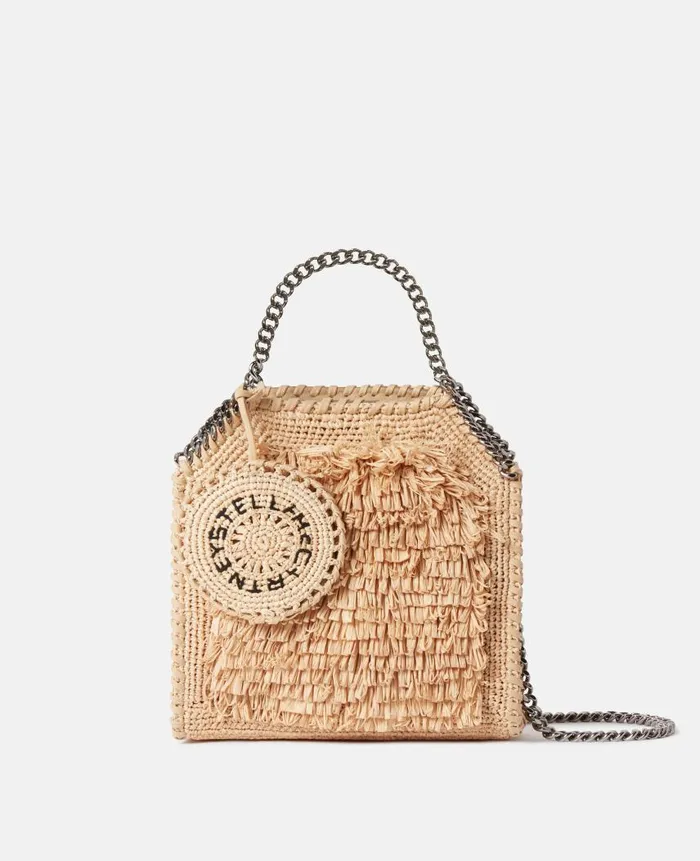 Women Iconic Falabella Stella McCartney Falabella Raffia Tiny Tote Bag Natural Women Iconic Falabella Stella McCartney Falabella Raffia Tiny Tote Bag Natural