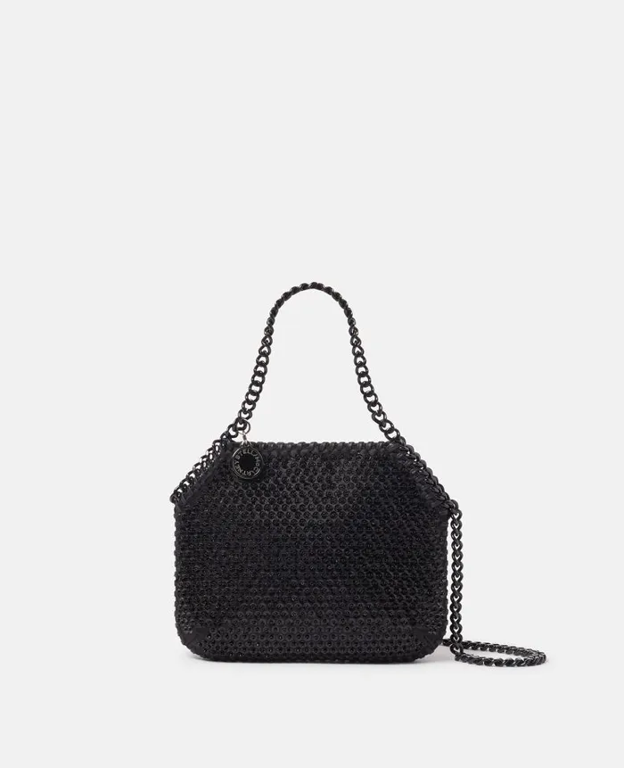 Women Iconic Falabella Stella McCartney Falabella Sequin Tiny Tote Bag Highshine Black Women Iconic Falabella Stella McCartney Falabella Sequin Tiny Tote Bag Highshine Black