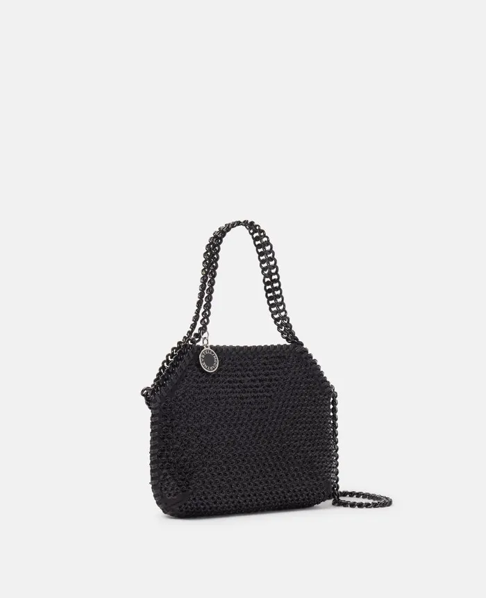 Women Iconic Falabella Stella McCartney Falabella Sequin Tiny Tote Bag Highshine Black