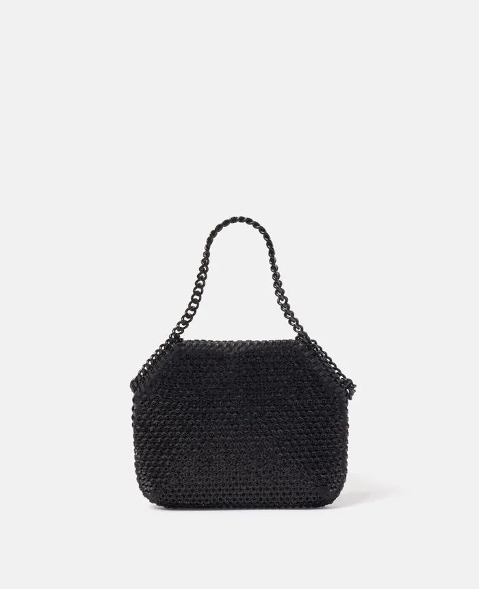 Women Iconic Falabella Stella McCartney Falabella Sequin Tiny Tote Bag Highshine Black