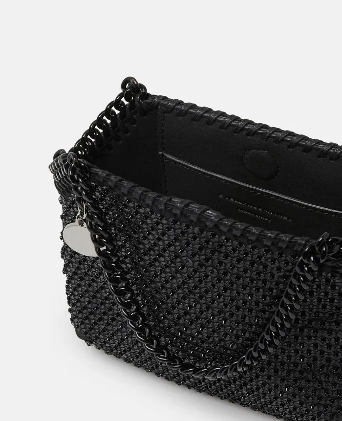 Women Iconic Falabella Stella McCartney Falabella Sequin Tiny Tote Bag Highshine Black