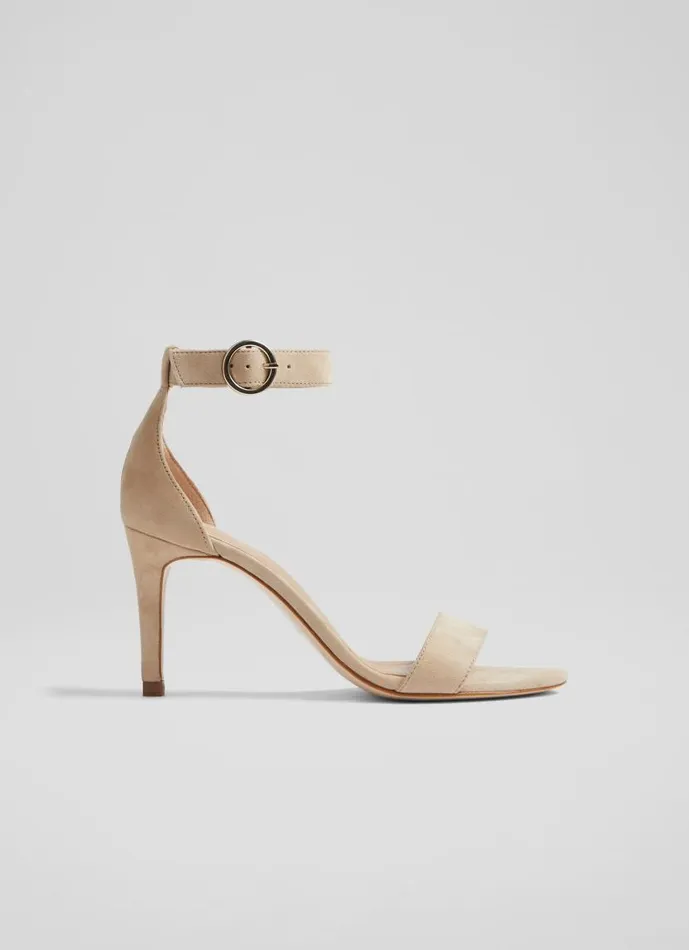 Women Ivy Beige Suede Heeled Sandals Beige LKBennett Sandals