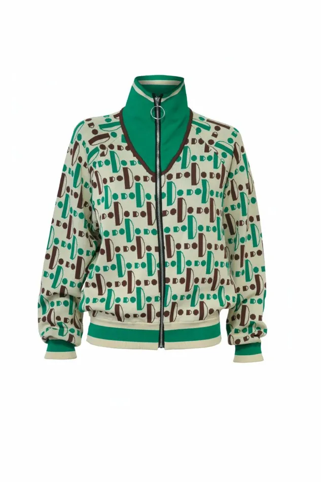 Women Jackets and Coats DODO BAR OR ALANI JACKET Cream Green Combo