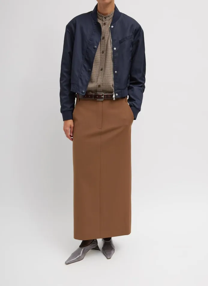 Women Jackets and Outerwear Tibi Eco Nylon Cropped Bomber Midnight Navy