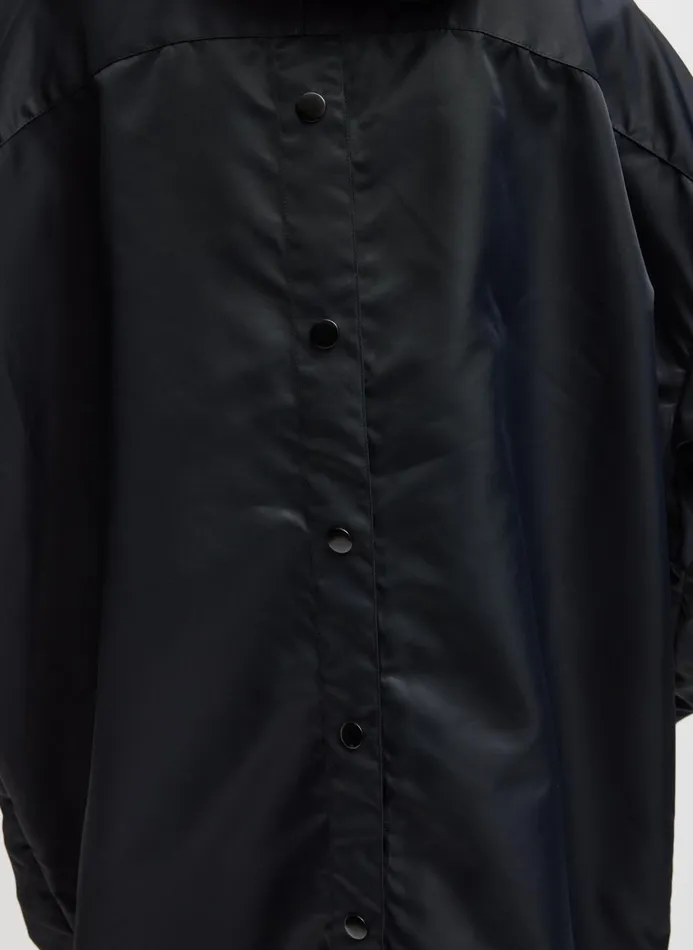 Women Jackets and Outerwear Tibi Eco Nylon Hooded Coat Midnight Navy