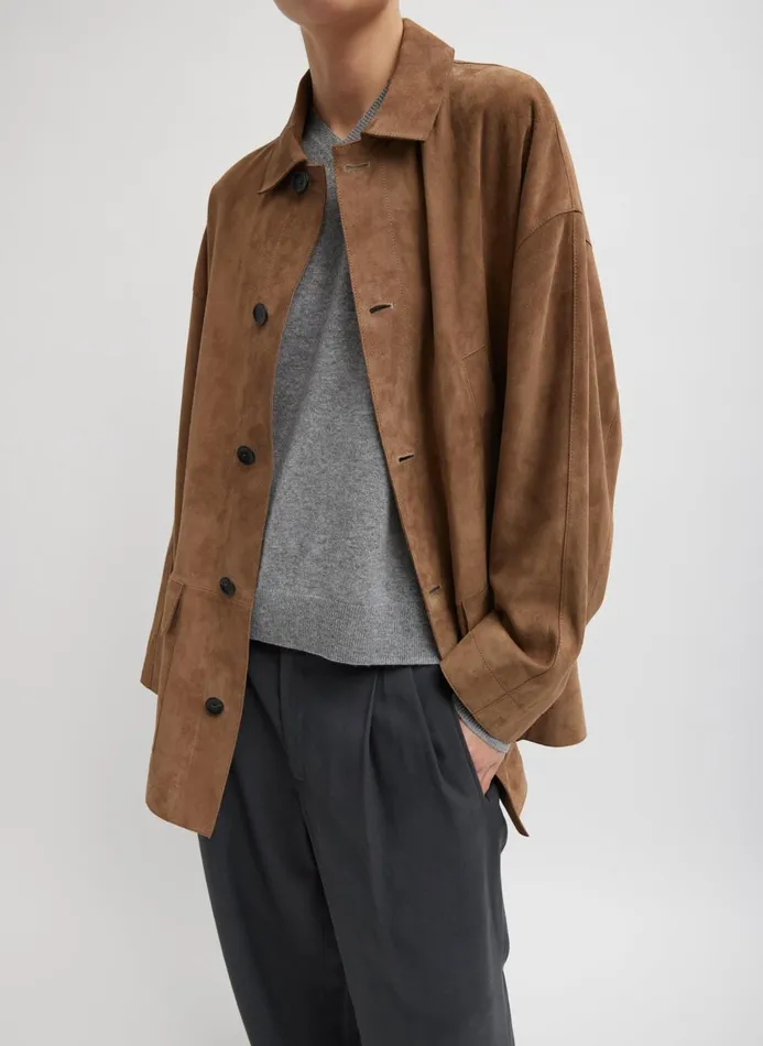 Women Jackets and Outerwear Tibi Suede Carcoat Tan