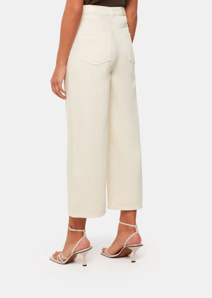 Women Jeans Whistles White Wide Leg Cropped Jean