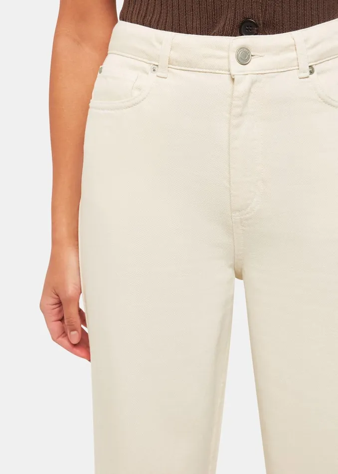 Women Jeans Whistles White Wide Leg Cropped Jean