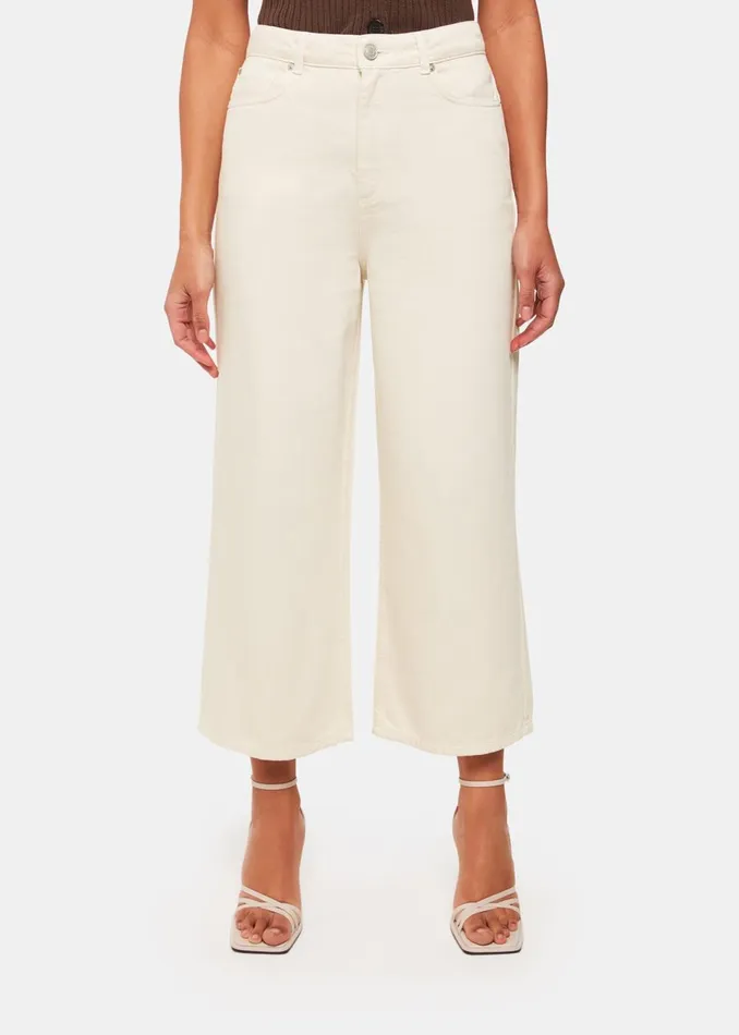 Women Jeans Whistles White Wide Leg Cropped Jean