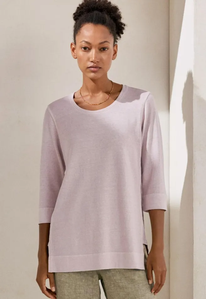 Women Jersey Tunic Lilac Pink Poetry Fashion TShirt and Tops