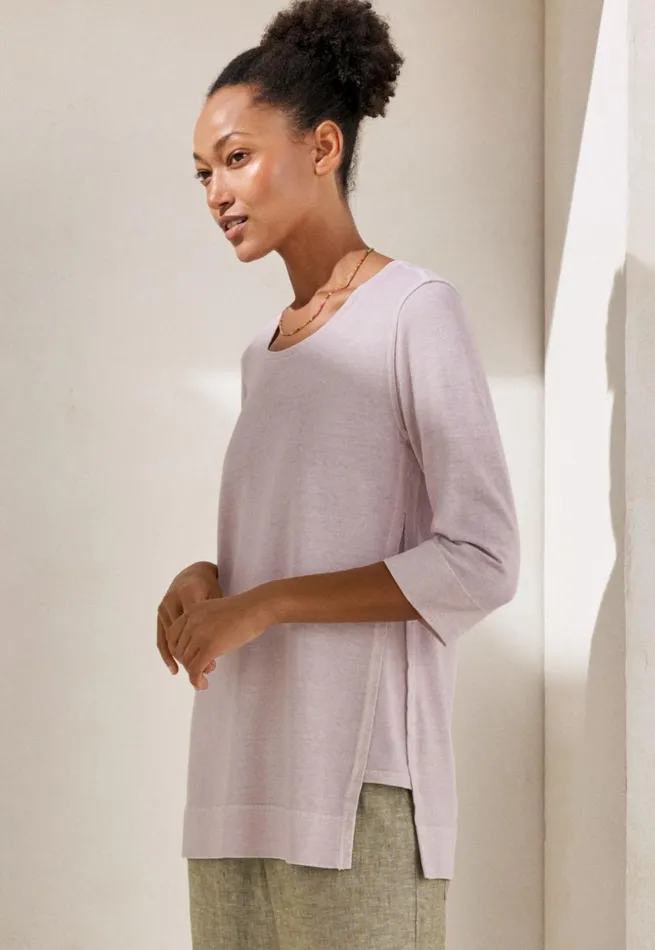 Women Jersey Tunic Lilac Pink Poetry Fashion TShirt and Tops