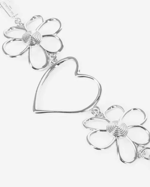 Women Jewelry The Kooples Silver Hearts And Flowers Bracelet Silver