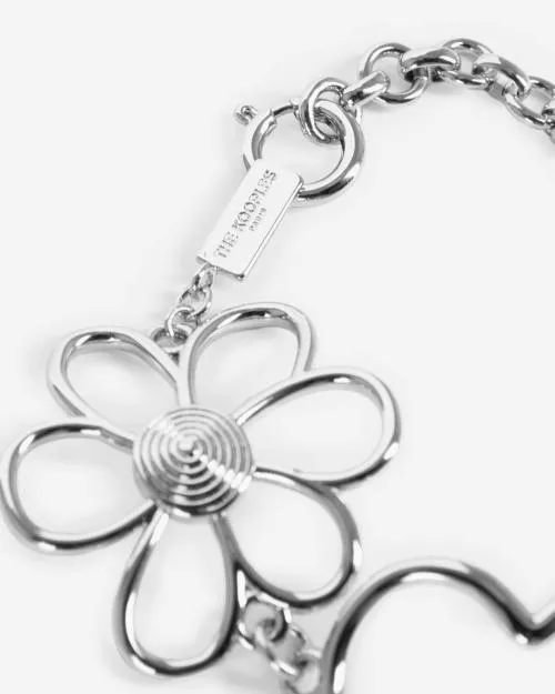 Women Jewelry The Kooples Silver Hearts And Flowers Bracelet Silver