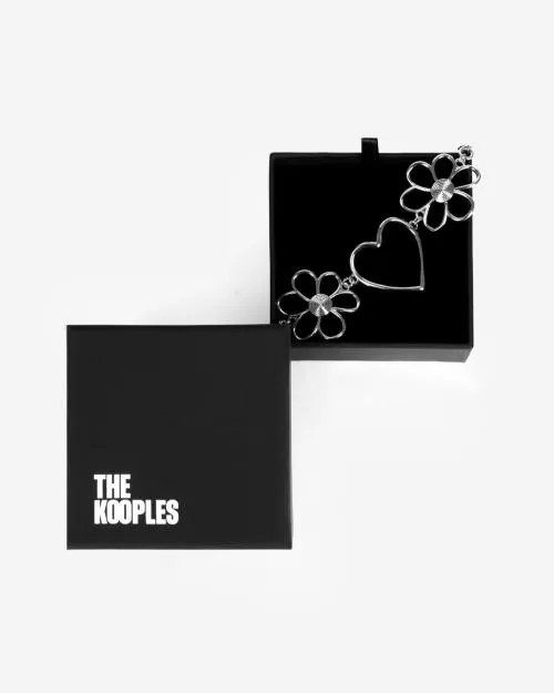 Women Jewelry The Kooples Silver Hearts And Flowers Bracelet Silver
