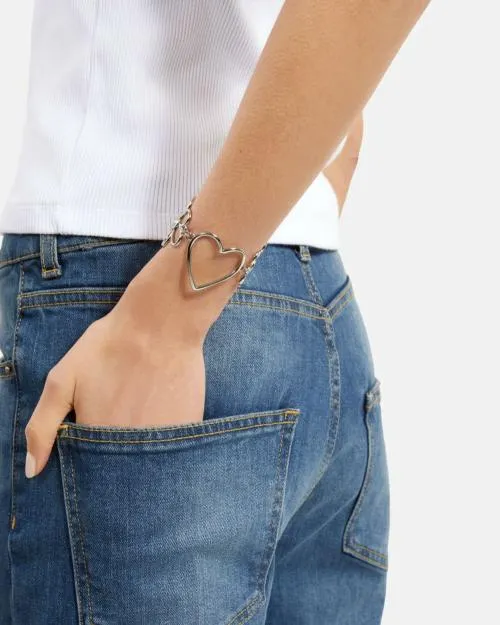 Women Jewelry The Kooples Silver Hearts And Flowers Bracelet Silver