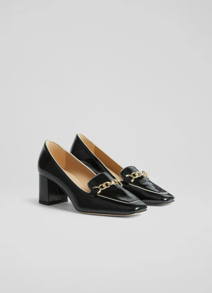 Women Johanna Black Crinkle Patent Leather Snaffle Courts Black LKBennett Court Shoes Women Johanna Black Crinkle Patent Leather Snaffle Courts Black LKBennett Court Shoes