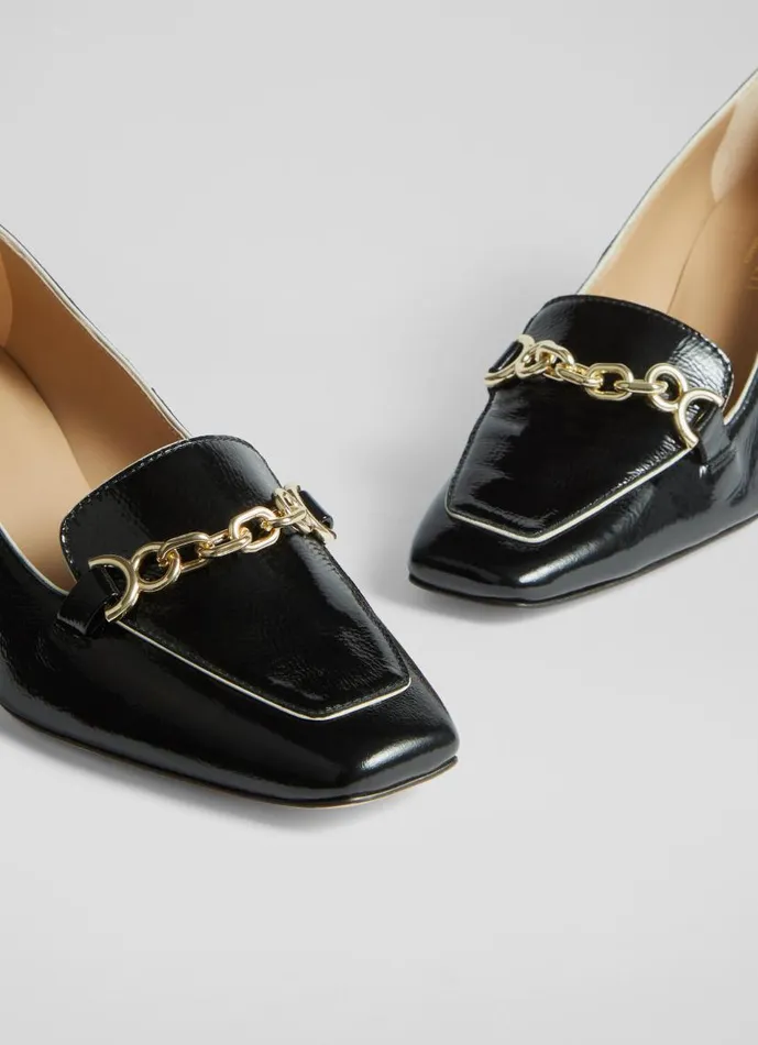 Women Johanna Black Crinkle Patent Leather Snaffle Courts Black LKBennett Court Shoes Women Johanna Black Crinkle Patent Leather Snaffle Courts Black LKBennett Court Shoes