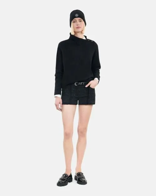 Women Jumpers and Cardigans The Kooples Black Wool Sweater Black