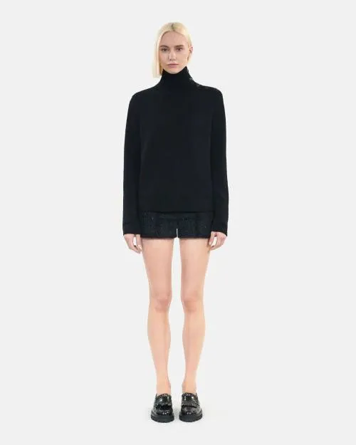 Women Jumpers and Cardigans The Kooples Black Wool Sweater Black