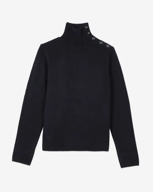 Women Jumpers and Cardigans The Kooples Black Wool Sweater Black