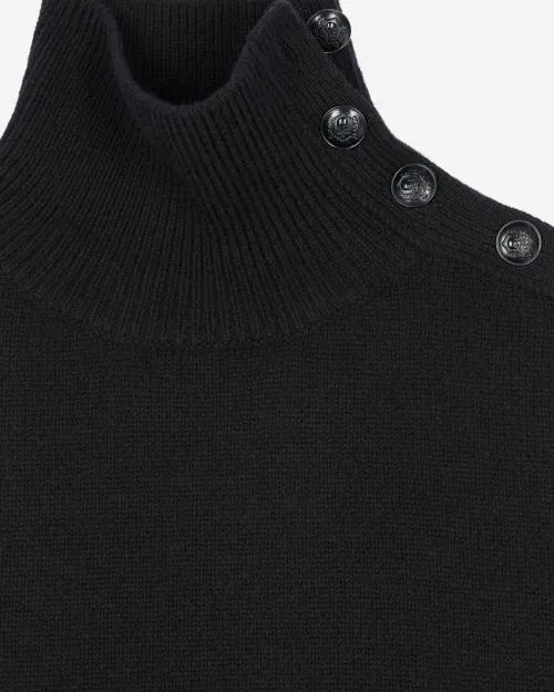 Women Jumpers and Cardigans The Kooples Black Wool Sweater Black