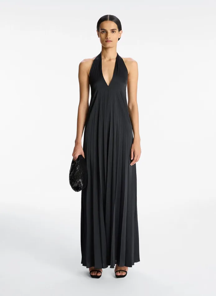 Women Jumpsuits ALC Rio Satin Pleated Jumpsuit Black
