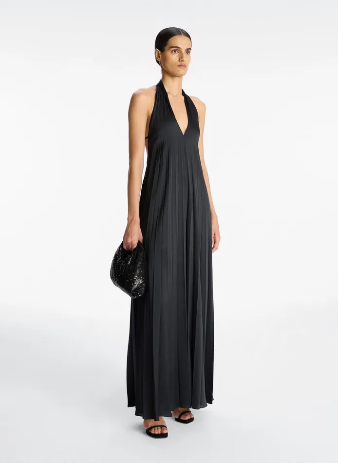 Women Jumpsuits ALC Rio Satin Pleated Jumpsuit Black